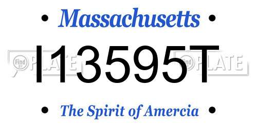 I13595T Massachusetts License Plate