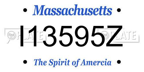 I13595Z Massachusetts License Plate