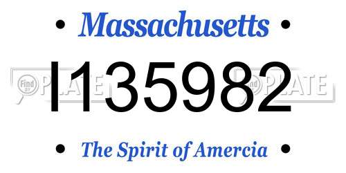 I135982 Massachusetts License Plate