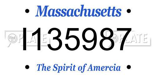 I135987 Massachusetts License Plate