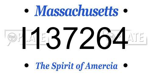 I137264 Massachusetts License Plate