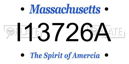 I13726A Massachusetts License Plate