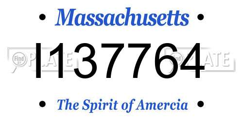 I137764 Massachusetts License Plate