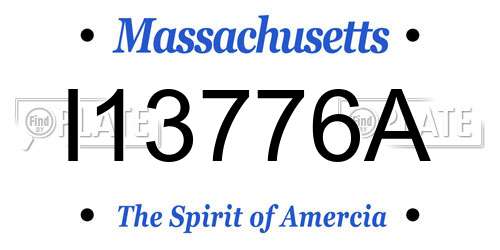 I13776A Massachusetts License Plate