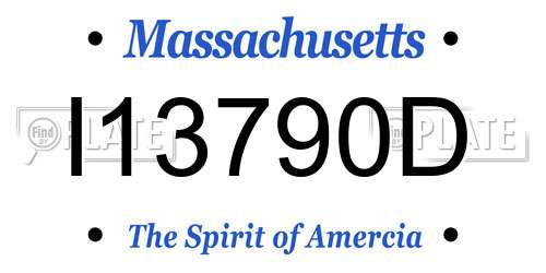 I13790D Massachusetts License Plate