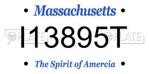 I13895T Massachusetts License Plate