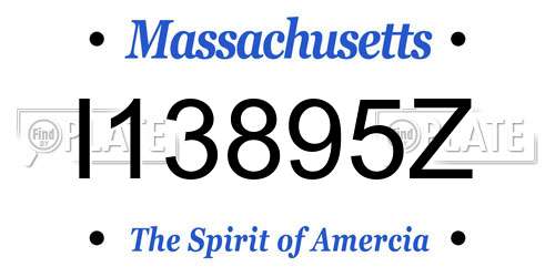 I13895Z Massachusetts License Plate