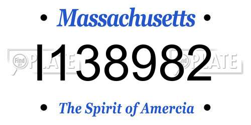 I138982 Massachusetts License Plate