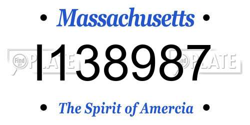 I138987 Massachusetts License Plate