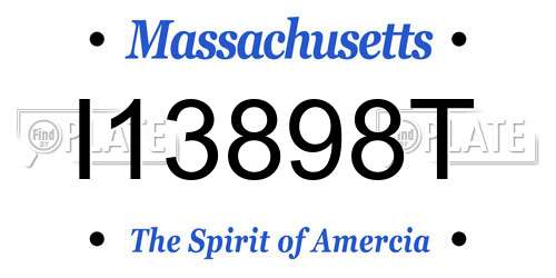 I13898T Massachusetts License Plate