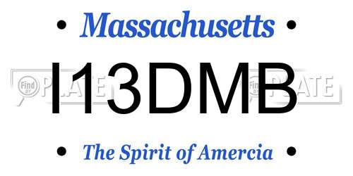 I13DMB Massachusetts License Plate