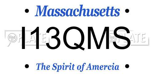 I13QMS Massachusetts License Plate