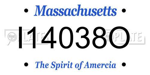 I14038O Massachusetts License Plate