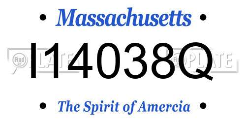 I14038Q Massachusetts License Plate