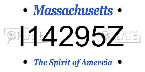 I14295Z Massachusetts License Plate
