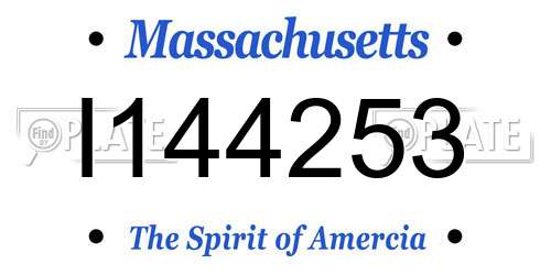 I144253 Massachusetts License Plate