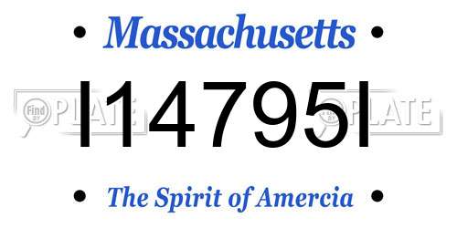 I14795I Massachusetts License Plate