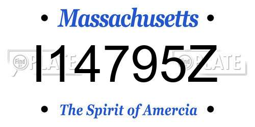 I14795Z Massachusetts License Plate
