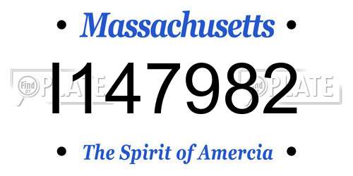 I147982 Massachusetts License Plate