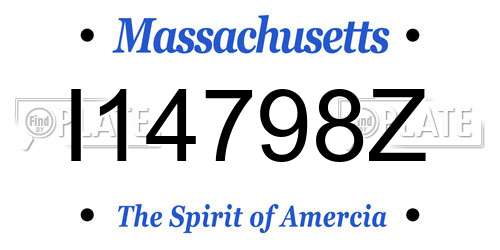 I14798Z Massachusetts License Plate