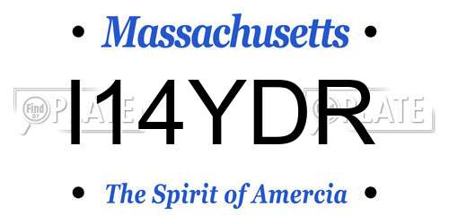 I14YDR Massachusetts License Plate