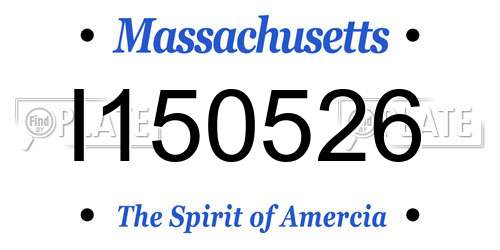 I150526 Massachusetts License Plate