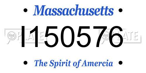 I150576 Massachusetts License Plate