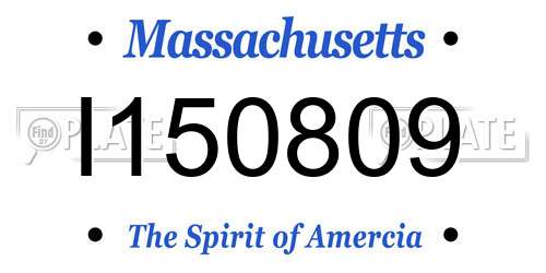 I150809 Massachusetts License Plate