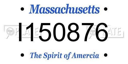 I150876 Massachusetts License Plate