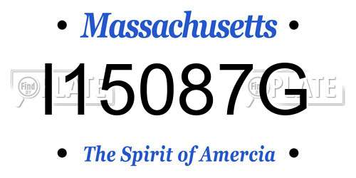 I15087G Massachusetts License Plate