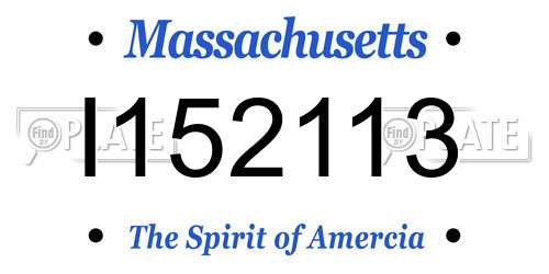I152113 Massachusetts License Plate
