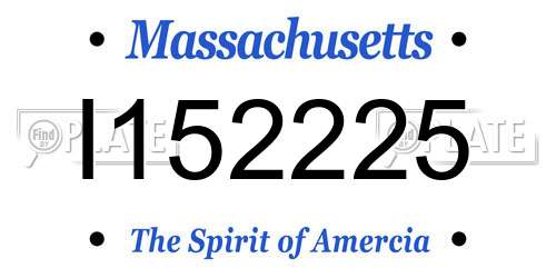 I152225 Massachusetts License Plate