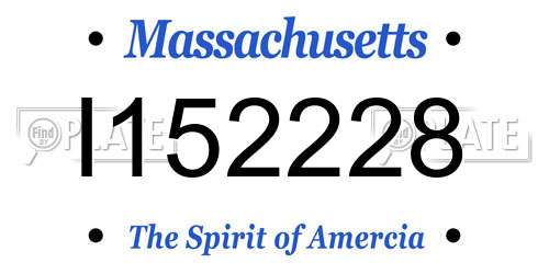 I152228 Massachusetts License Plate