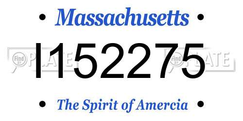 I152275 Massachusetts License Plate