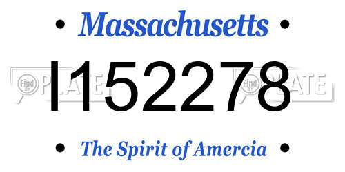 I152278 Massachusetts License Plate
