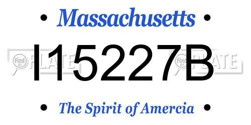 I15227B Massachusetts License Plate