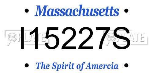 I15227S Massachusetts License Plate