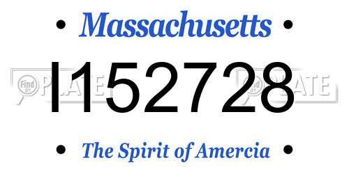 I152728 Massachusetts License Plate