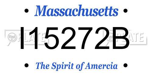 I15272B Massachusetts License Plate