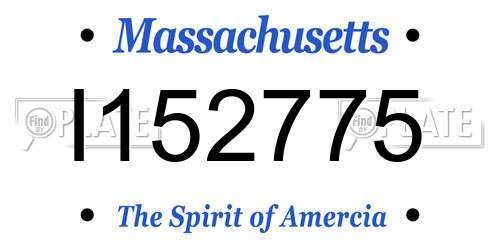 I152775 Massachusetts License Plate