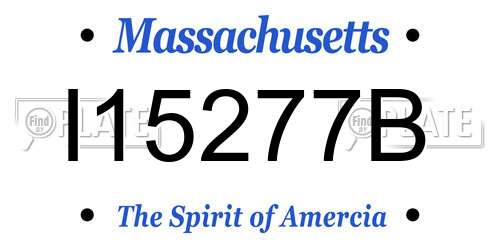 I15277B Massachusetts License Plate