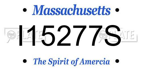 I15277S Massachusetts License Plate