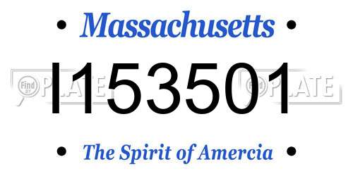 I153501 Massachusetts License Plate