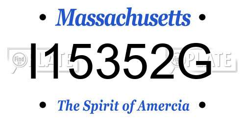 I15352G Massachusetts License Plate