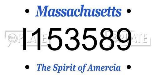 I153589 Massachusetts License Plate