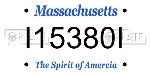 I15380I Massachusetts License Plate