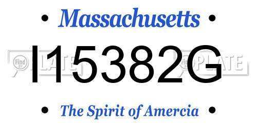 I15382G Massachusetts License Plate