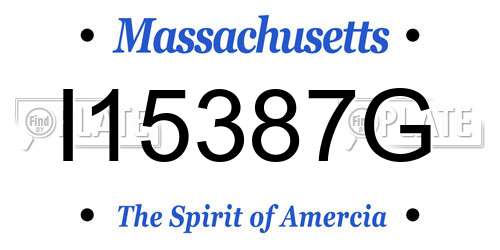 I15387G Massachusetts License Plate