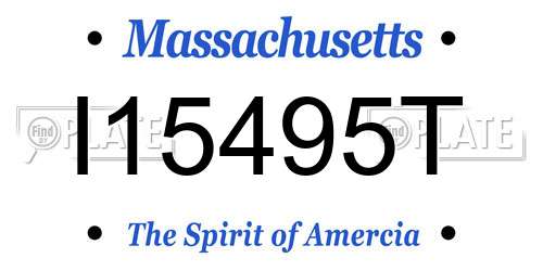 I15495T Massachusetts License Plate