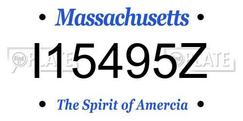 I15495Z Massachusetts License Plate